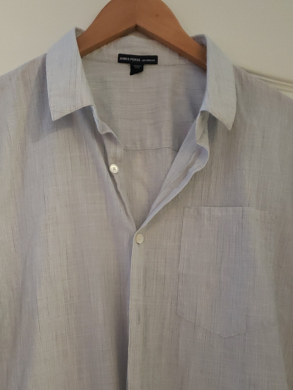 James Perse Pale Grey Button-Down Shirt